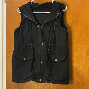 Hooded Zenana Outfitters Black Vest